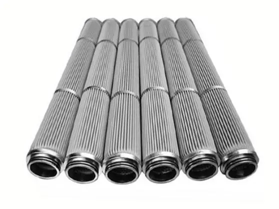 Sintered metal fiber felt filter cartridges